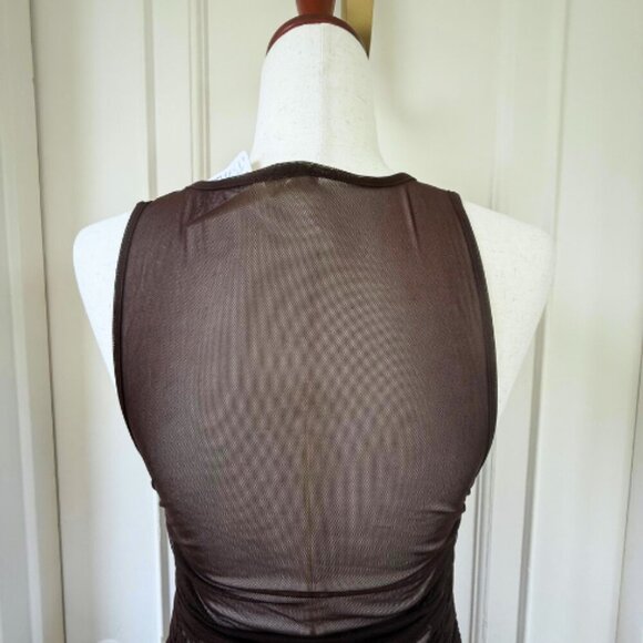 INTIMATELY BY FREE PEOPLE Under It All Sleeveless Brown Mesh Bodysuit Size M - Picture 7 of 10